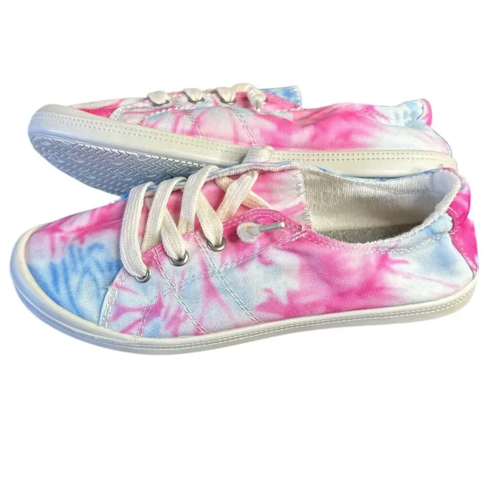 Forever  by Forever Link Tie‎ Dye Womens Sneakers 7.5 Shoes Pink Blue White NEW